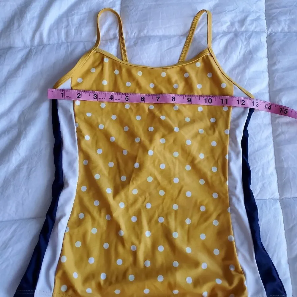 Old Navy Yellow/Navy Dot Swimsuit Girls XL